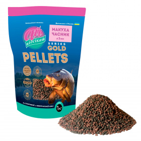 Pellets GOLD Ø 3.0 мм "МАКУХА / ЧАСНИК" у зіп. упаковці Pellets GOLD Ø 3.0 мм "МАКУХА / ЧАСНИК" у зіп. упаковці